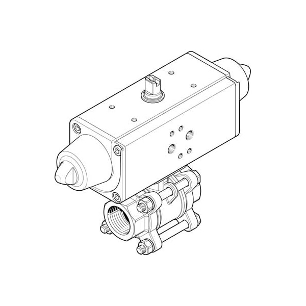 Festo Ball Valve Actuator Unit VZBA-1"-GG-63-T-22-F0405-V4V4T-PS30-R-90 VZBA-1"-GG-63-T-22-F0405-V4V4T-PS30-R-90 - main